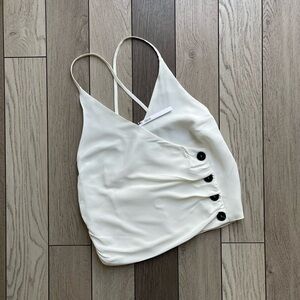 ASOS White Button-Detail Sleeveless Top